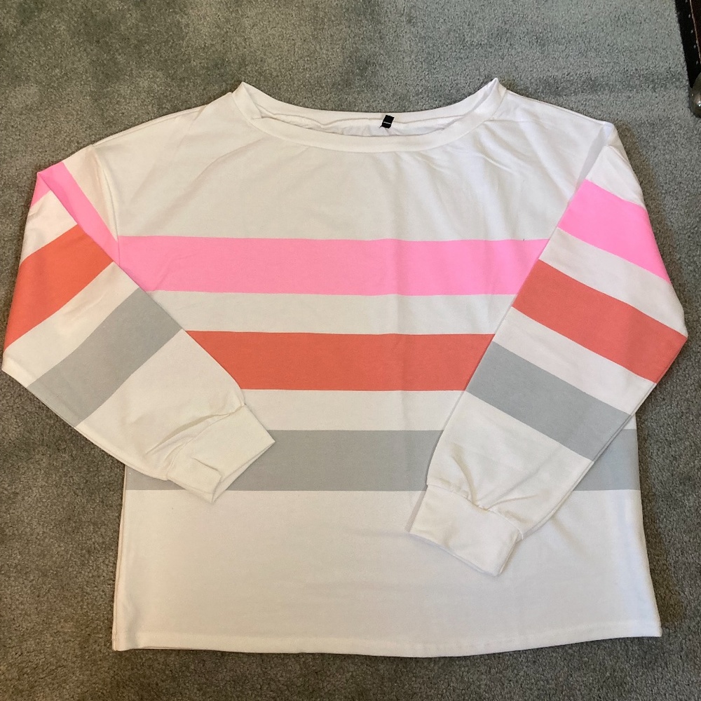 Long Sleeve Shirt, Light Weight, Stripe, L